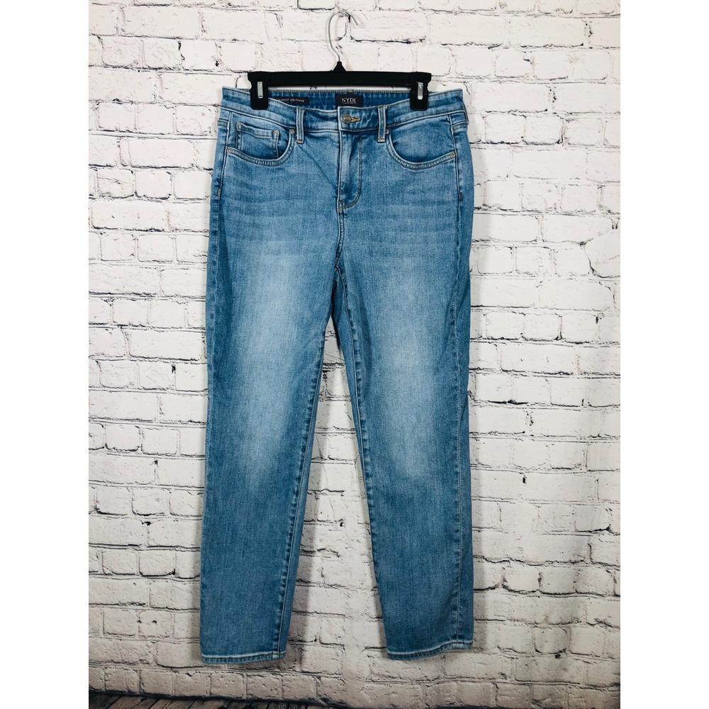 NYDJ Jeans Womens Margot Girlfriend Blue 6 Excellent Lift Tuck Stretch Denim